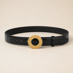 ITAZERO black laurel ring embossed belt 01 main