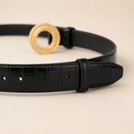 ITAZERO black laurel ring embossed belt 06 tip holes