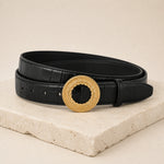 ITAZERO black laurel ring embossed belt 07 still life
