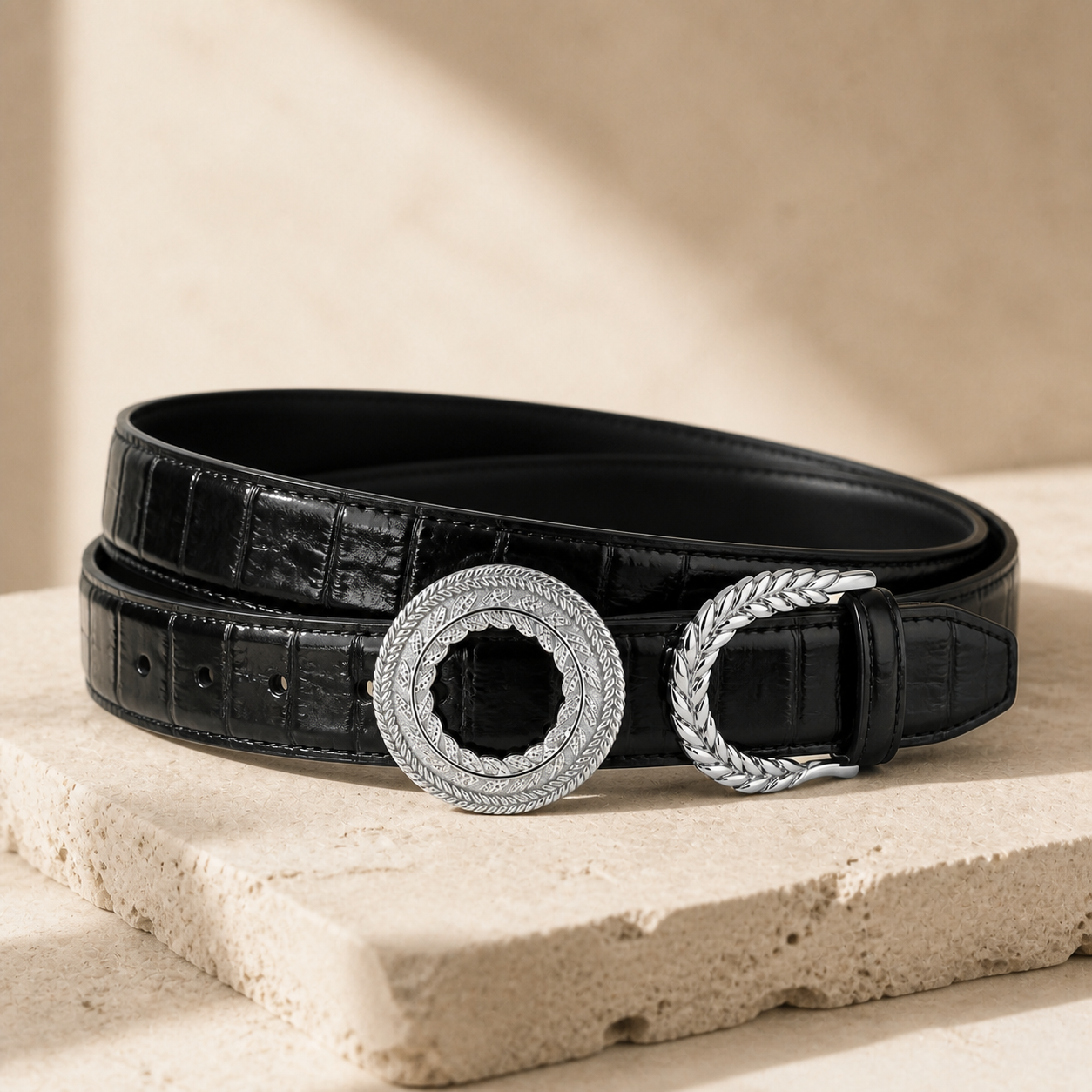 ITAZERO Laurel Filigree Belt — Silver