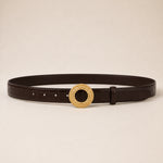ITAZERO brown laurel ring embossed belt 02 full