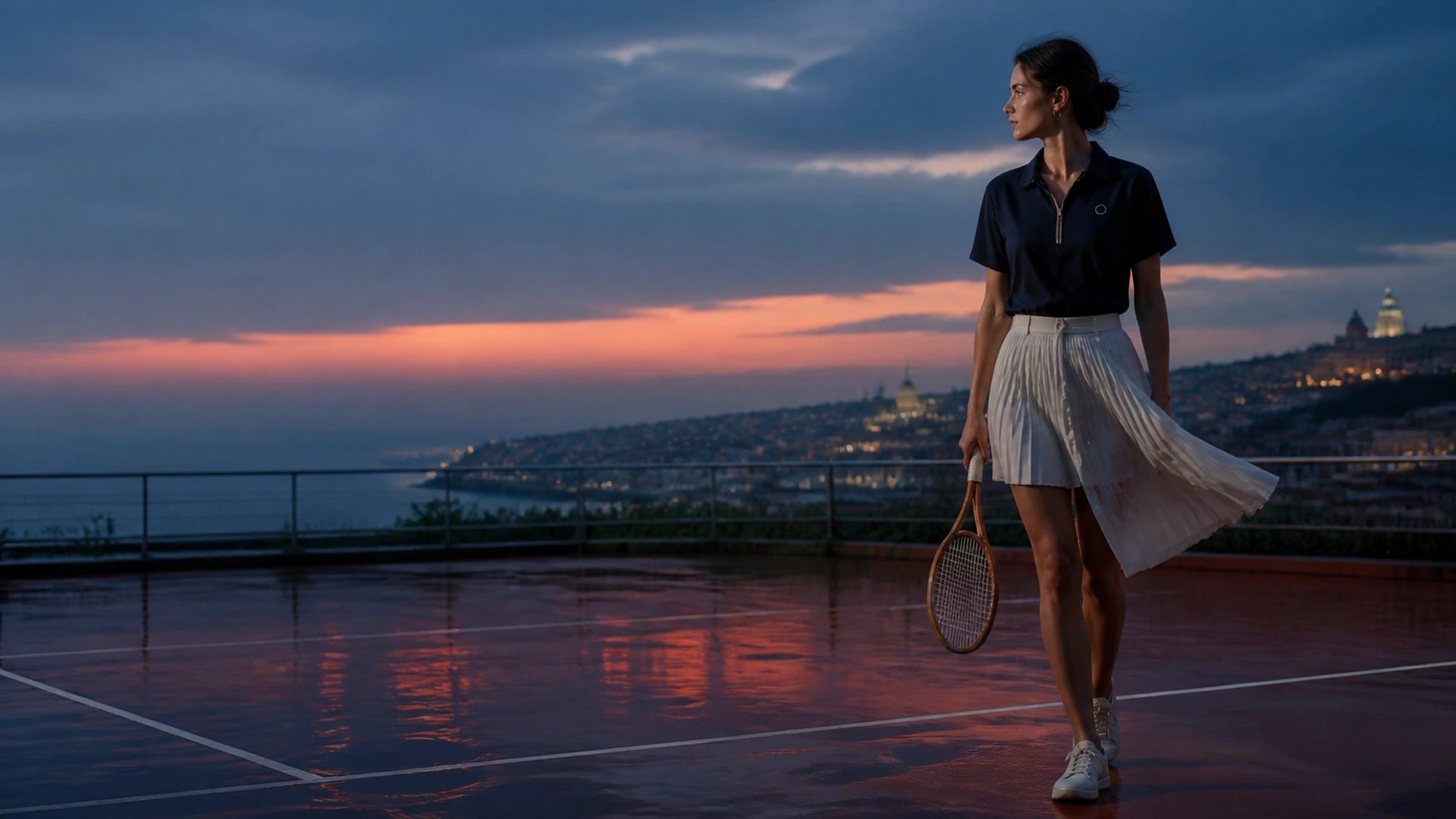 ITAZERO Blue Hour Court Italian tennis lifestyle scene