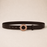 ITAZERO rose gold laurel ring belt belt-brown-02-full