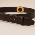ITAZERO rose gold laurel ring belt belt-brown-06-tip-holes