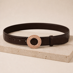 ITAZERO rose gold laurel ring belt belt-brown-07-still-life