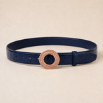 ITAZERO rose gold laurel ring belt belt-navy-01-main