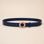 ITAZERO rose gold laurel ring belt belt-navy-02-full