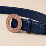 ITAZERO rose gold laurel ring belt belt-navy-04-joint