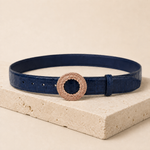 ITAZERO rose gold laurel ring belt belt-navy-07-still-life