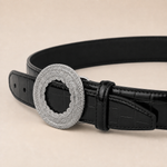 ITAZERO silver laurel ring belt belt-black-04-joint