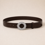 ITAZERO silver laurel ring belt belt-brown-01-main