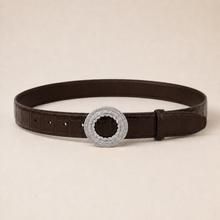 ITAZERO silver laurel ring belt belt-brown-01-main