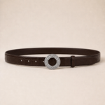 ITAZERO silver laurel ring belt belt-brown-02-full