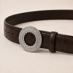 ITAZERO silver laurel ring belt belt-brown-04-joint