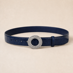 ITAZERO silver laurel ring belt belt-navy-01-main