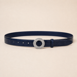ITAZERO silver laurel ring belt belt-navy-02-full