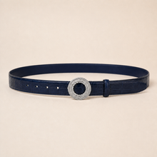 ITAZERO silver laurel ring belt belt-navy-02-full