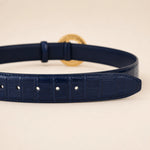 ITAZERO silver laurel ring belt belt-navy-06-tip-holes
